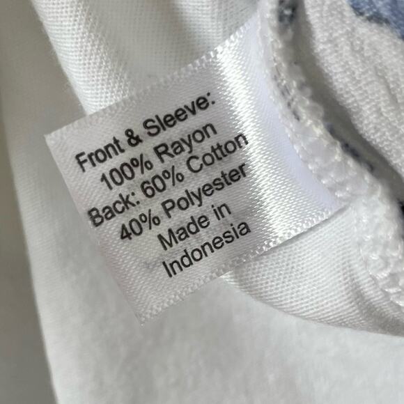 Lane Bryant Blue Red White Floral Boho Short sleeve Blouse Size 18 - Picture 6 of 6